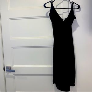 Black Asymmetrical Body-con Mini Dress